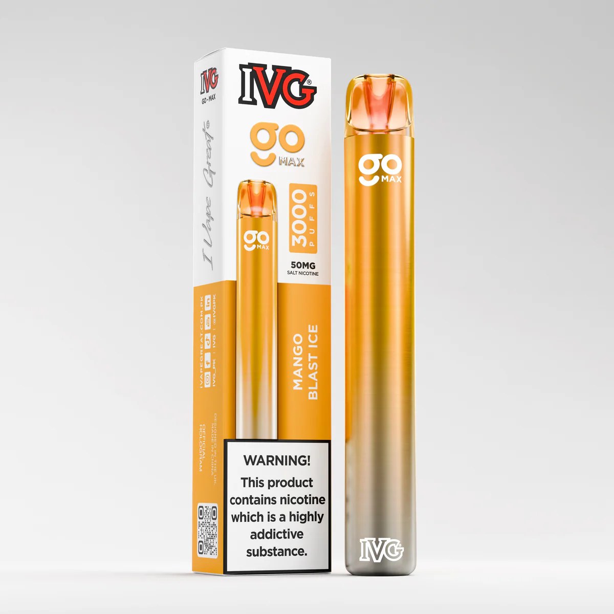 IVG Go Max 3000 Puffs Disposable Vape – Mango Blast Ice (50mg)