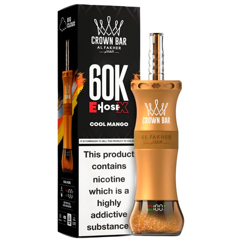 Al Fakher Crown Bar EHose X Disposable Vape Shisha – Cool Mango (60,000 Puffs)