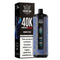 Al Fakher Crown Bar Mega Max 40K Disposable Vape Shisha – Berry Ice (40,000 Puffs)