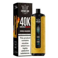 Al Fakher Crown Bar Mega Max 40K Disposable Vape Shisha – Cool Mango (40,000 Puffs)