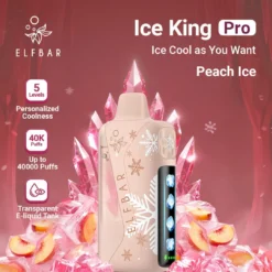 Elf Bar Ice King Pro Disposable Vape – Peach Ice (50mg) (40,000 Puffs)