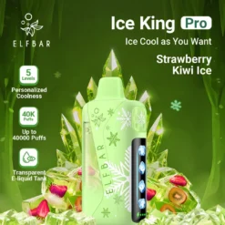 Elf Bar Ice King Pro Disposable Vape – Strawberry Kiwi Ice (50mg) (40,000 Puffs)